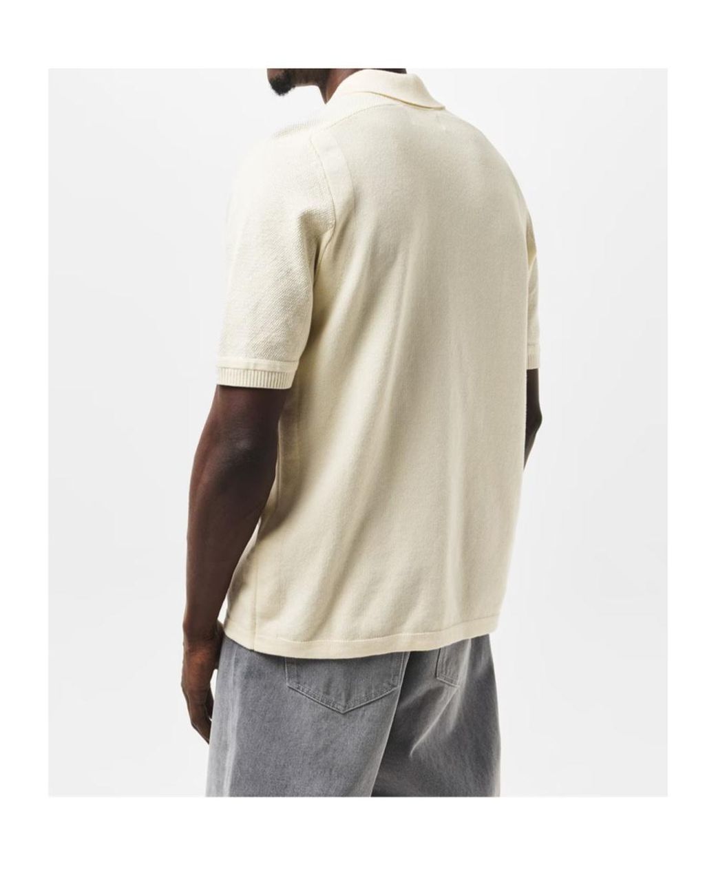 Stone Island White Logo Short-Sleeved Polo Shirt for men
