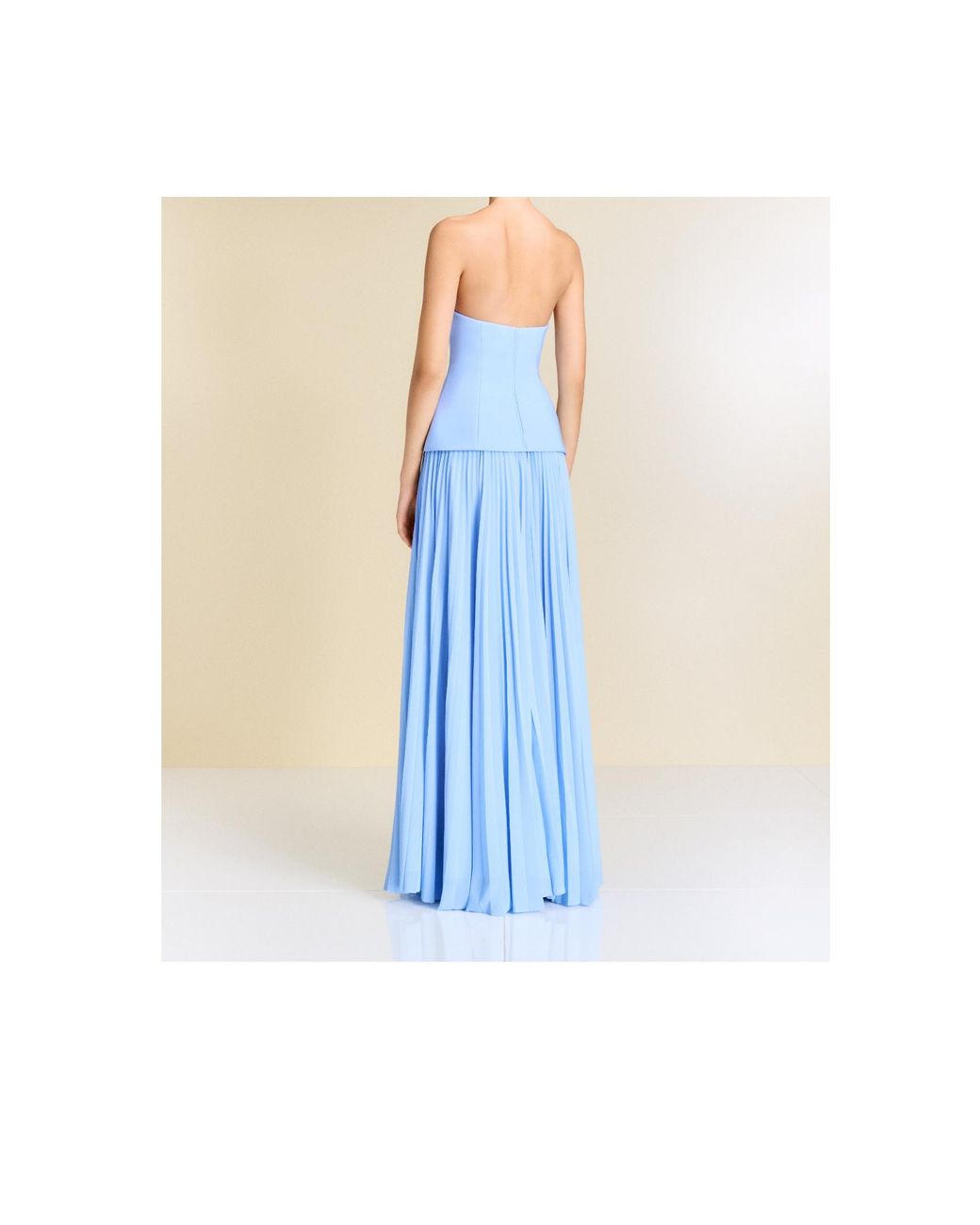 Solace London Blue Strapless Dress