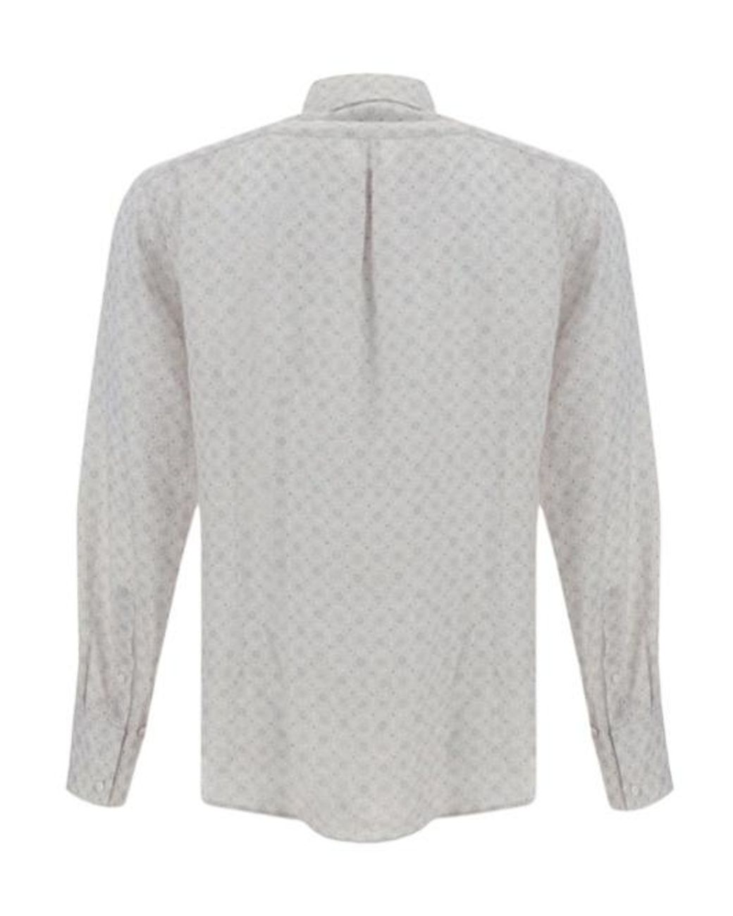 Brunello Cucinelli Gray Pattern Long-Sleeved Shirt for men