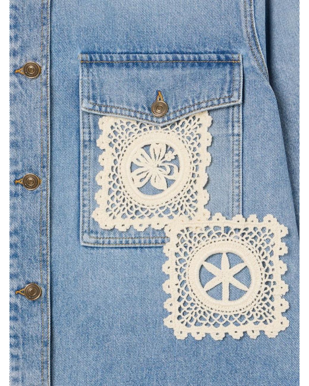 Alanui Blue Islands Diary Denim Overshirt