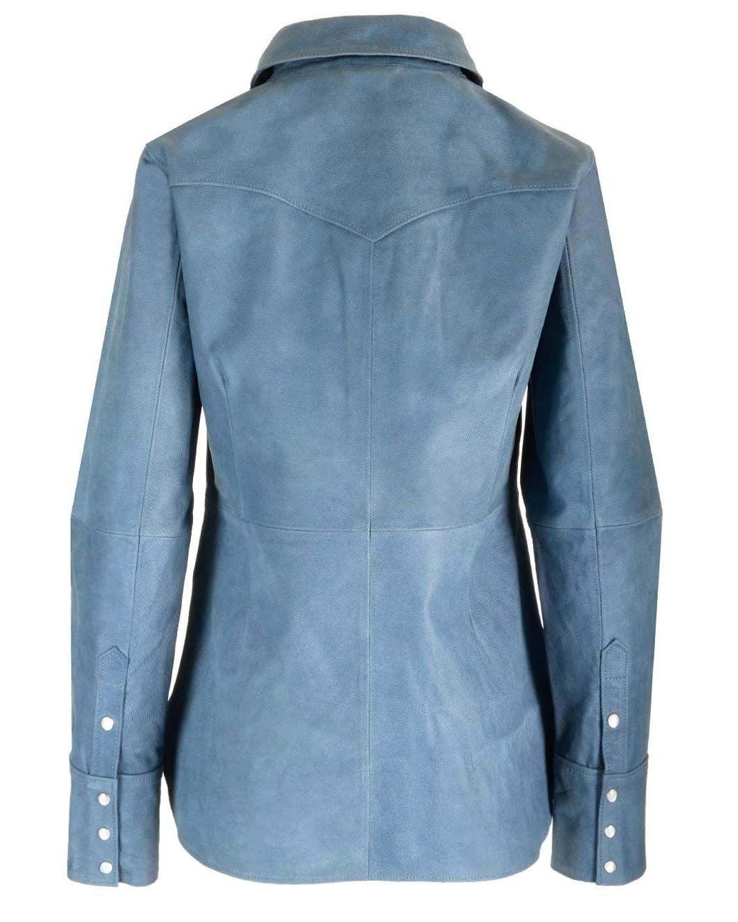 Stand Studio Blue Western Style Leather Shirt