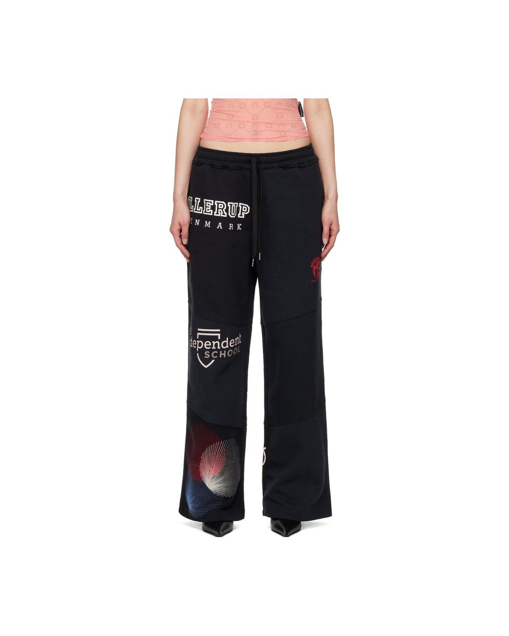 MARINE SERRE Black Regenerated Graphic Track Pants