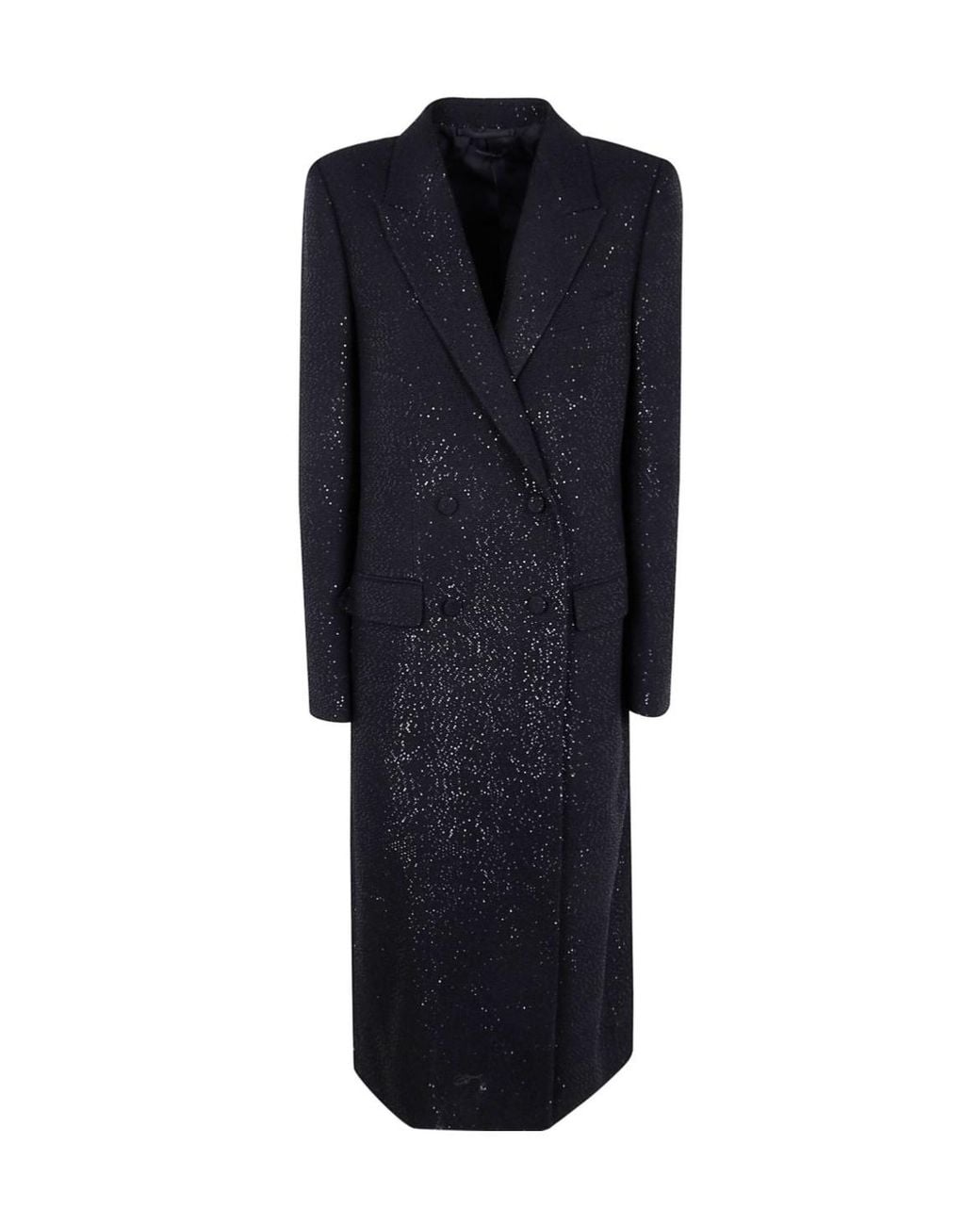 Tom Ford Blue Sequin Embellished Double-Breasted Coat
