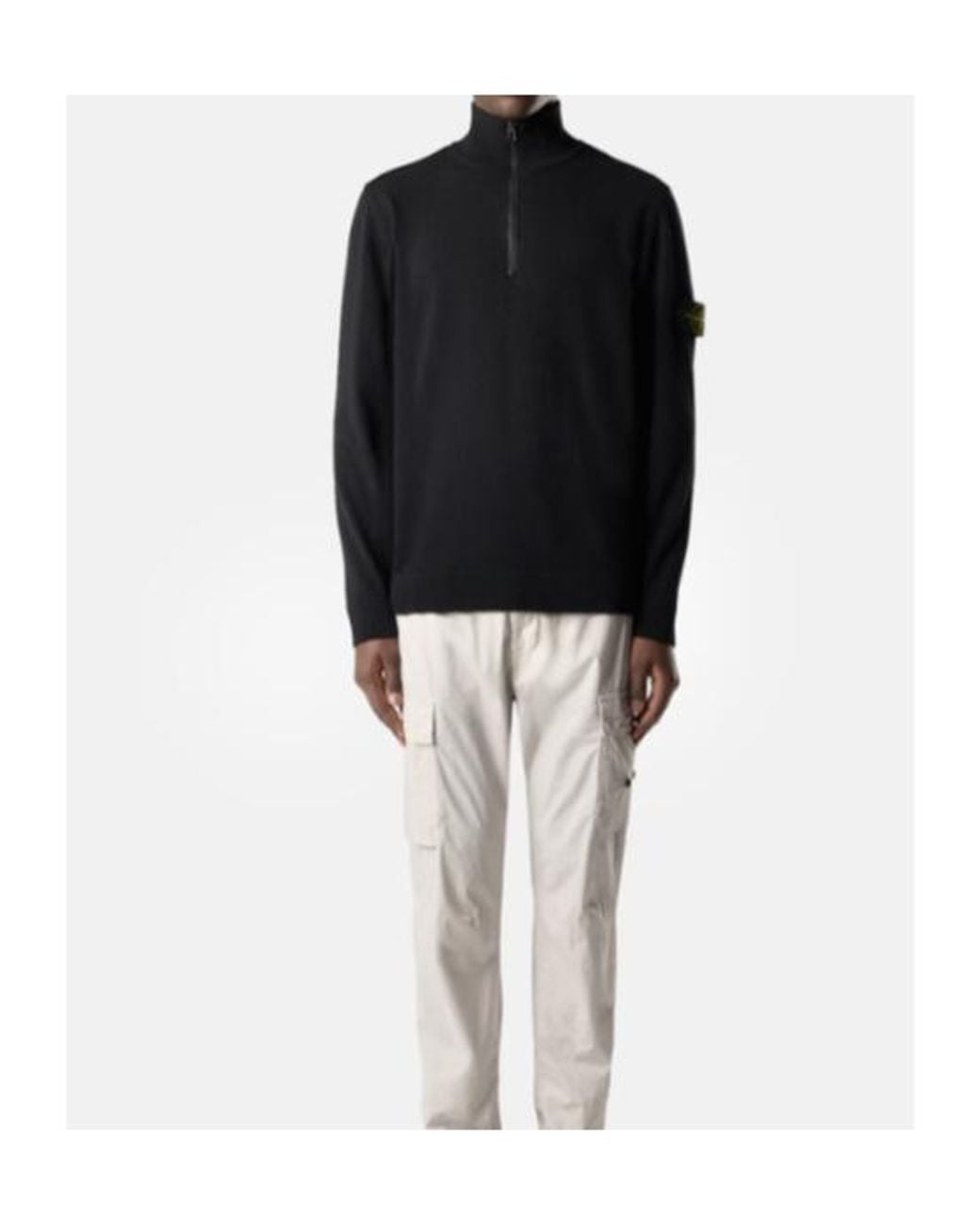 Stone Island Black Half-Zip Jumper for men