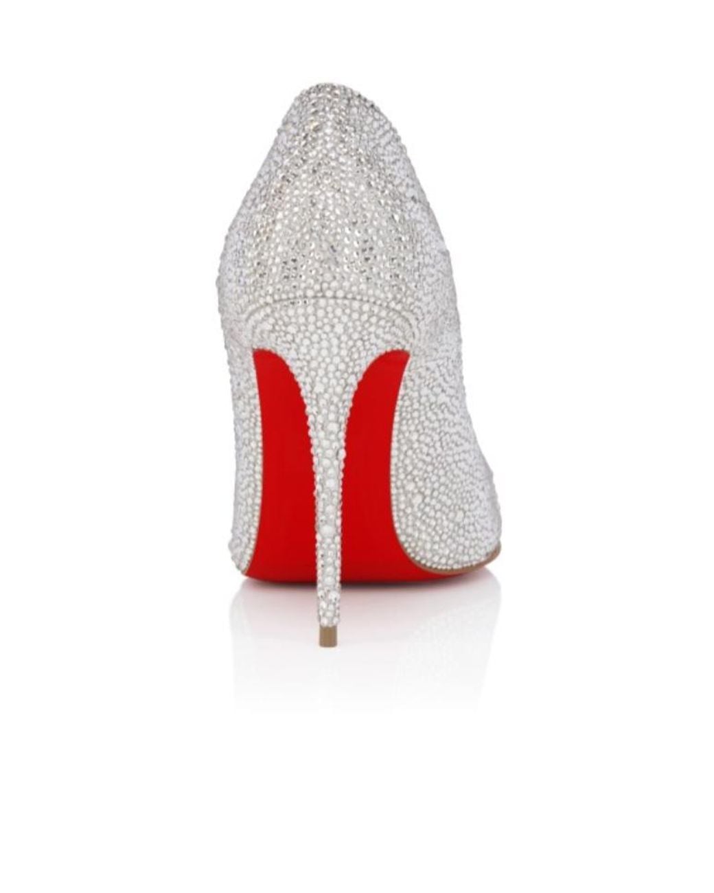 Christian Louboutin White La Pigalle Strass 100 Mm Pumps