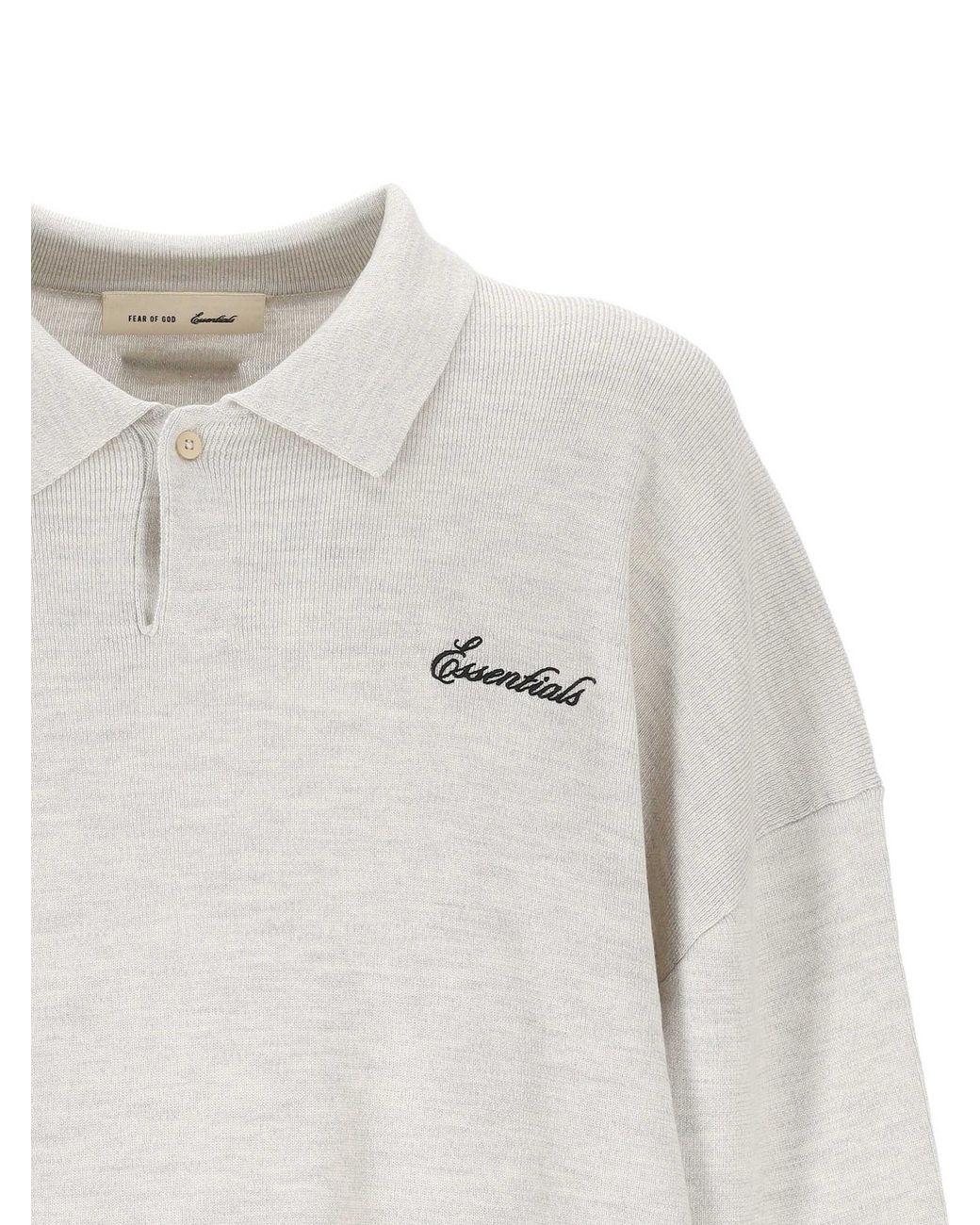 Fear Of God White Essentials Signature Knit Polo Shirt for men