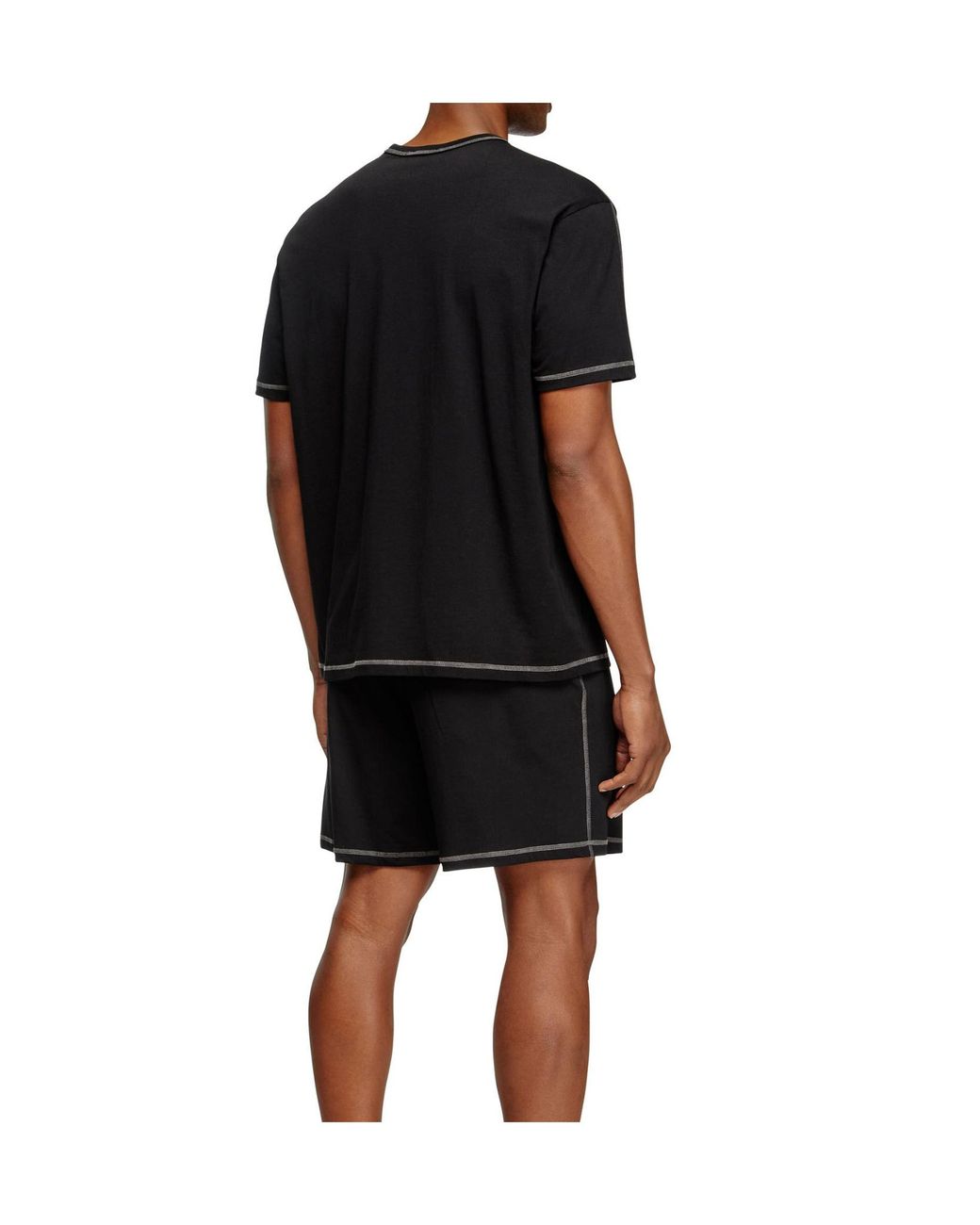 DIESEL Black Set-Adam-D-Core Two-Piece Pajamas for men