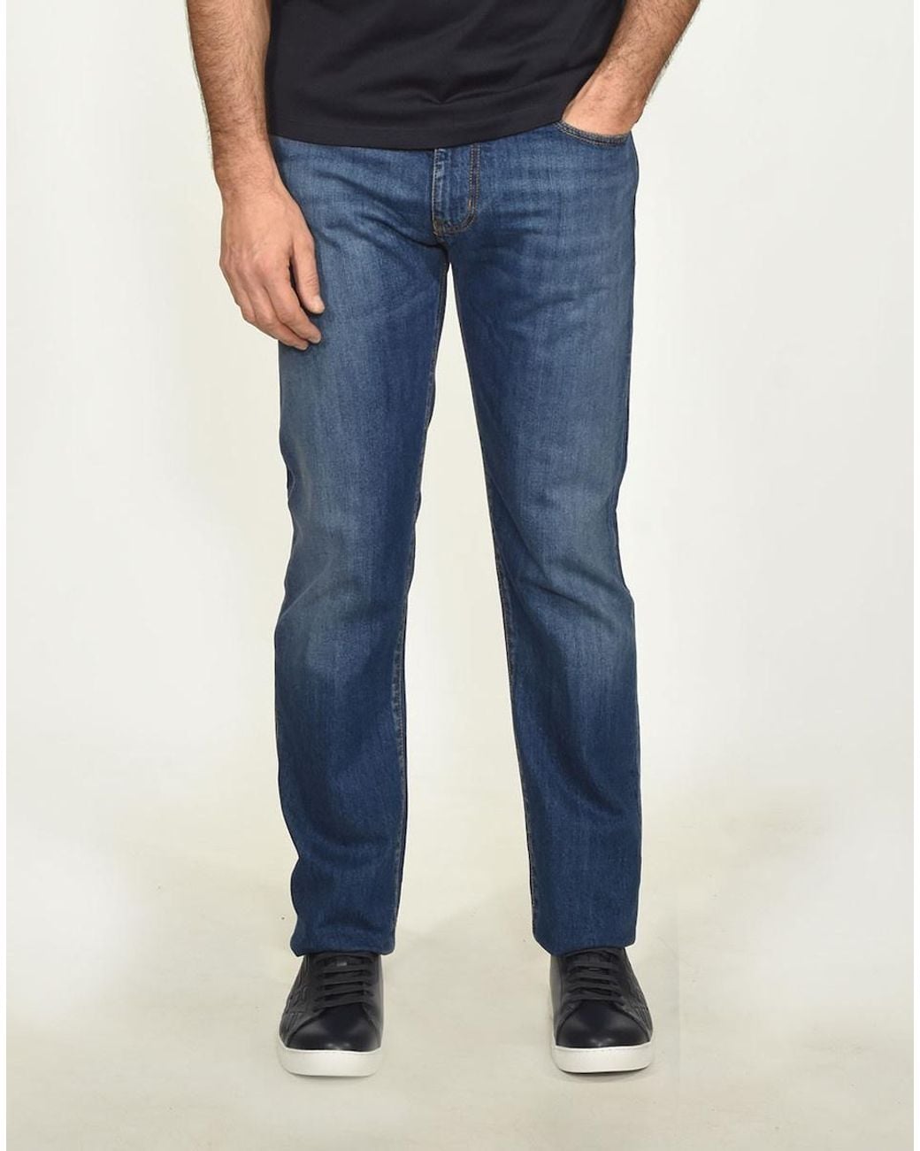 Emporio Armani Blue Straight Jeans for men