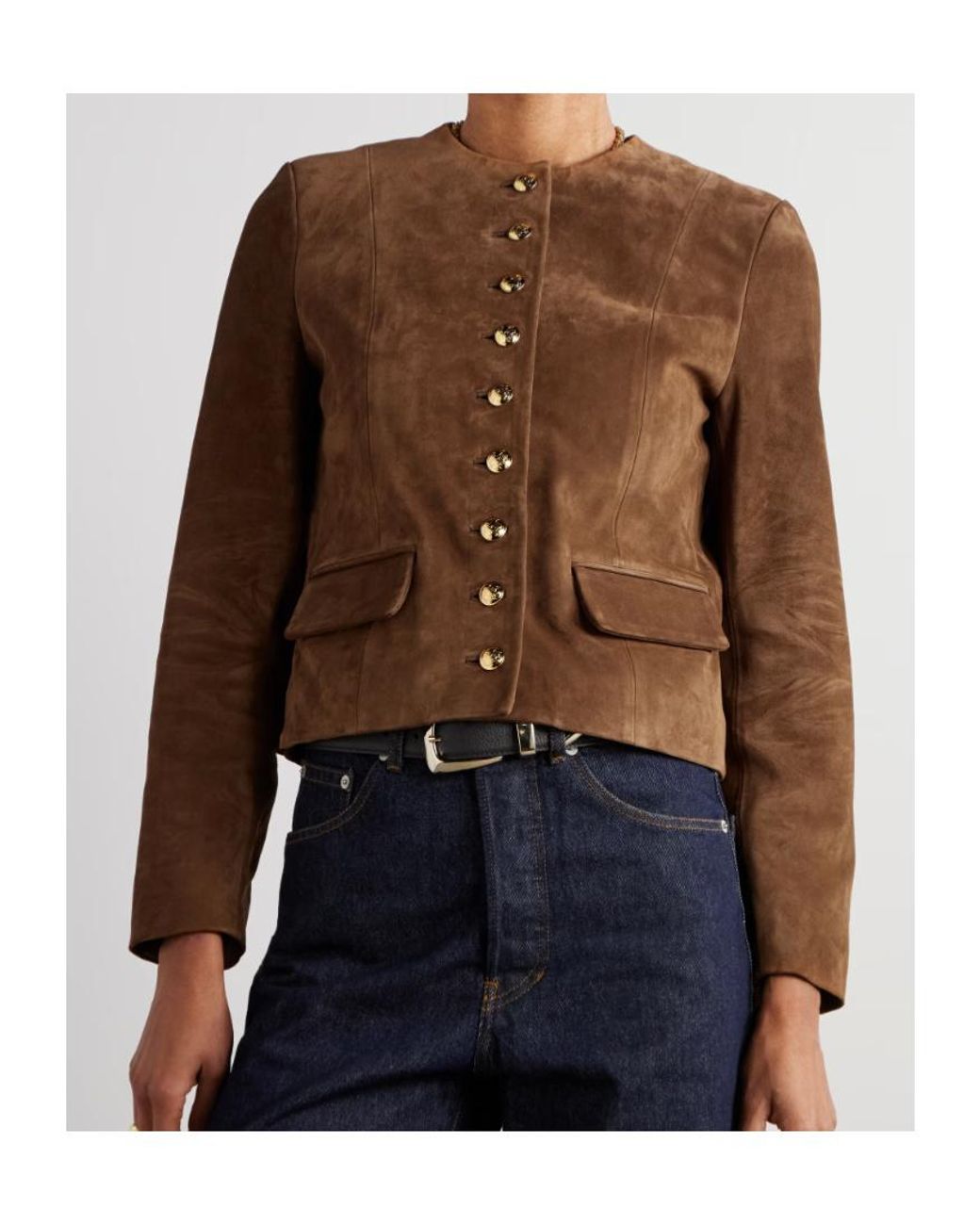 Nili Lotan Brown Nanon Suede Jacket