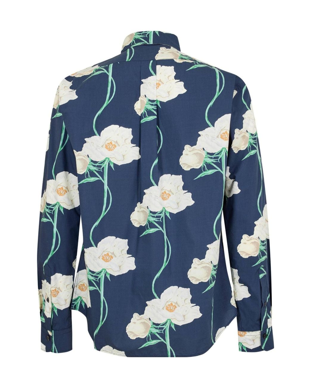 KENZO Blue Long-Sleeve Printed Shirt for men