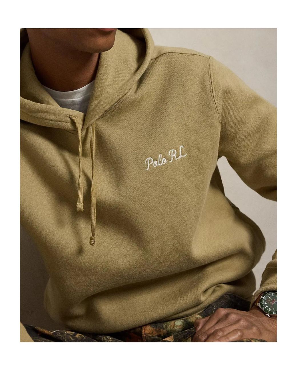 Polo Ralph Lauren White Polo Bear Print Hoodie for men