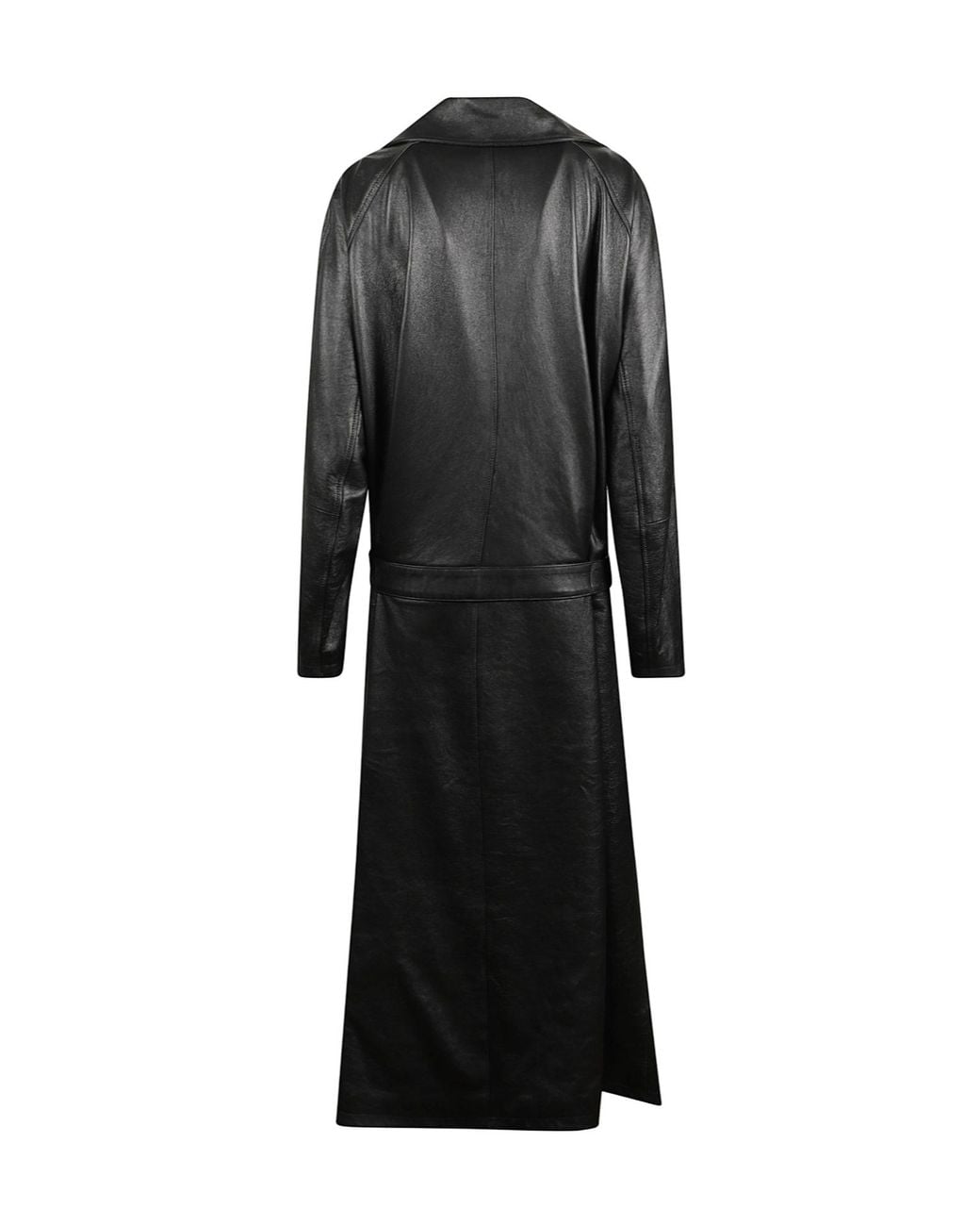 Balenciaga Black Leather Trench Coat