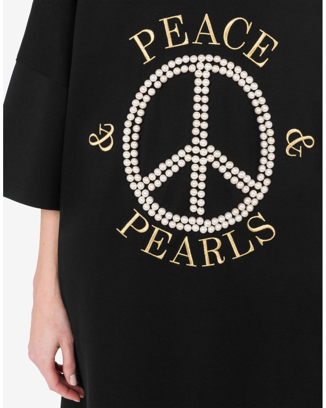 Moschino Black Logo-Print Cotton Dress