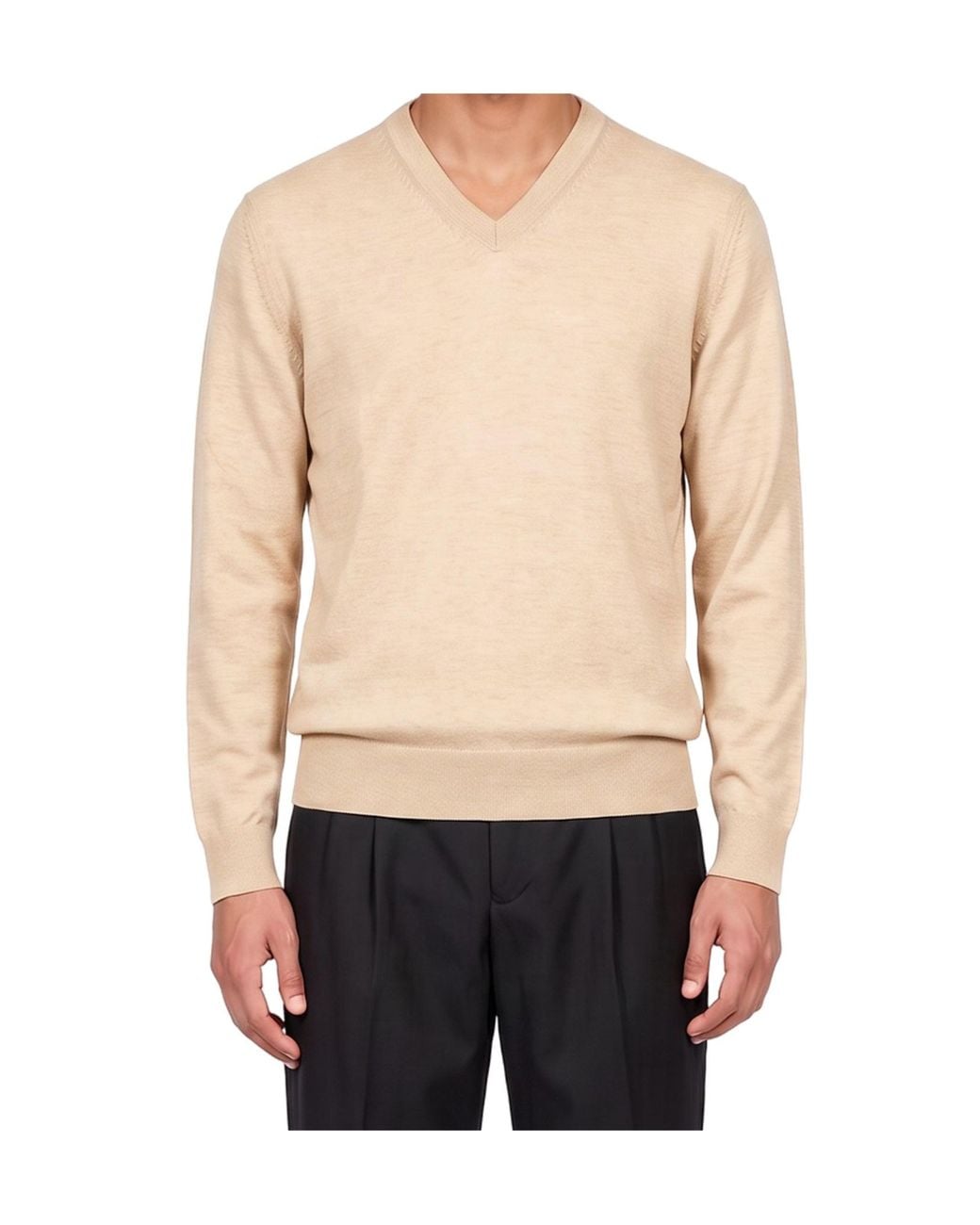 Zegna White V-Neck Sweater for men