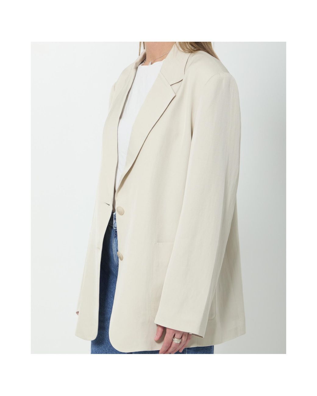 Frankie Shop White Bruna Single-Breasted Blazer