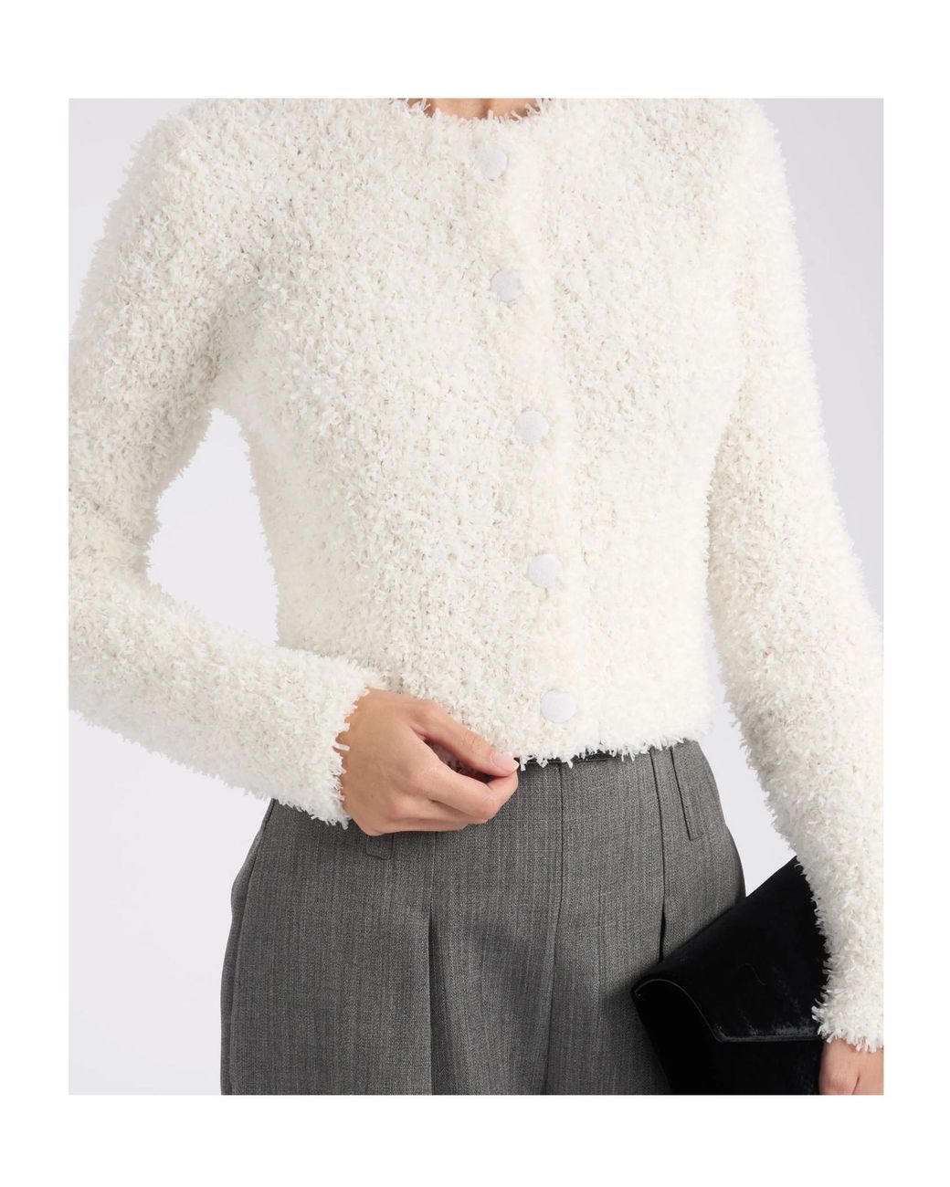 Elisabetta Franchi White Fleece Cardigan