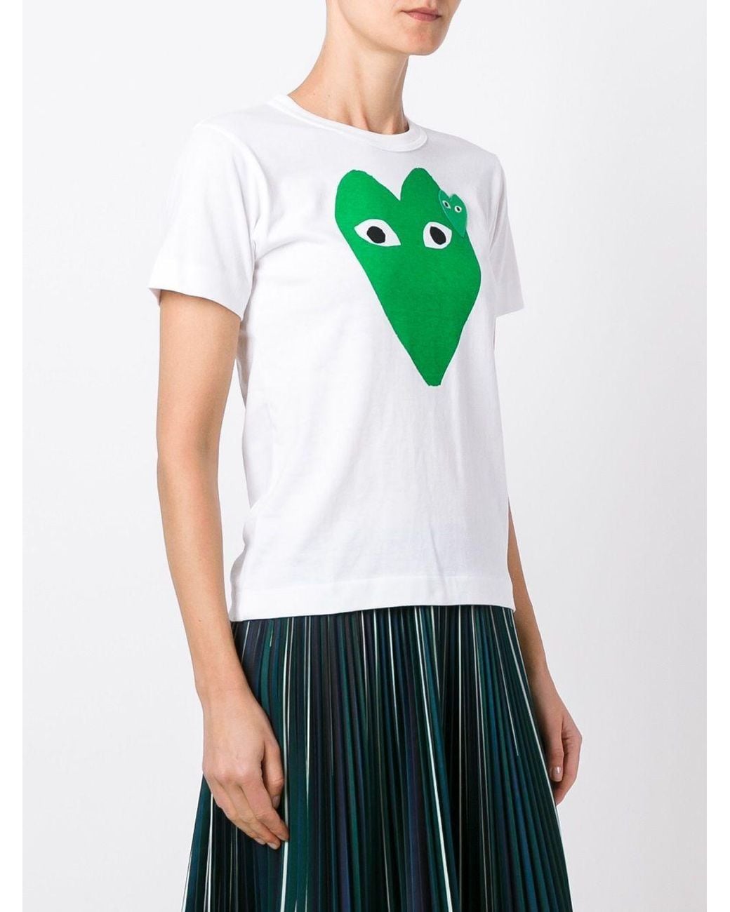 COMME DES GARÇONS PLAY Green Logo Print T-Shirt