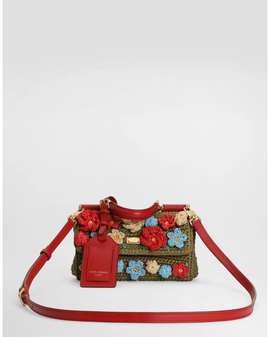 Dolce & Gabbana Red My Sicily Crochet Handbag