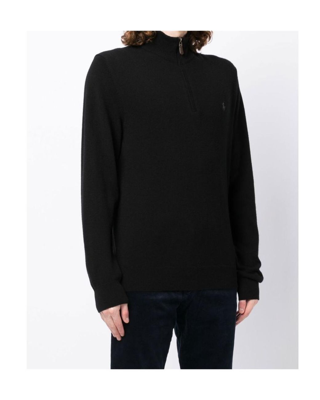 Polo Ralph Lauren Blue Half-Zip Knitted Sweater for men