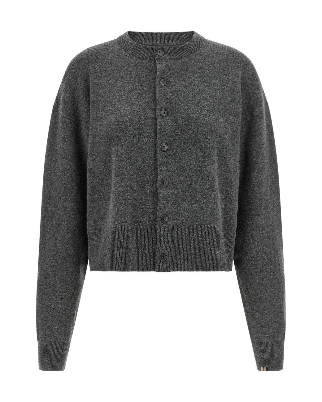 Extreme Cashmere Gray Chou Cropped Cardigan