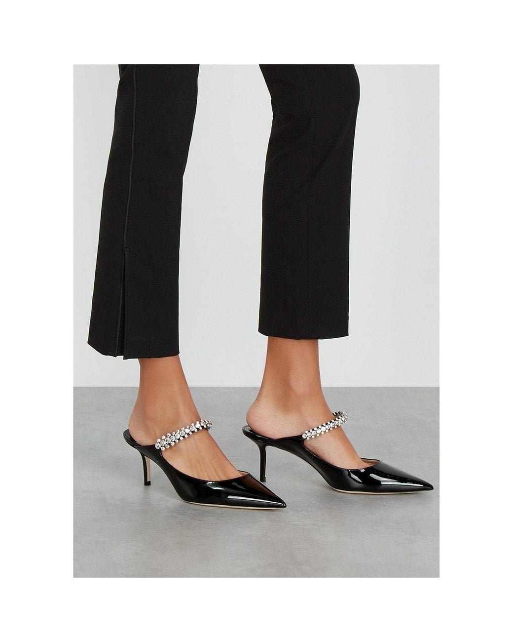 Jimmy Choo Black Patent Leather Mules