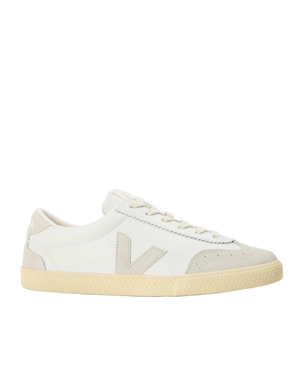 Veja White Lowtop Mixedmaterial Sneakers