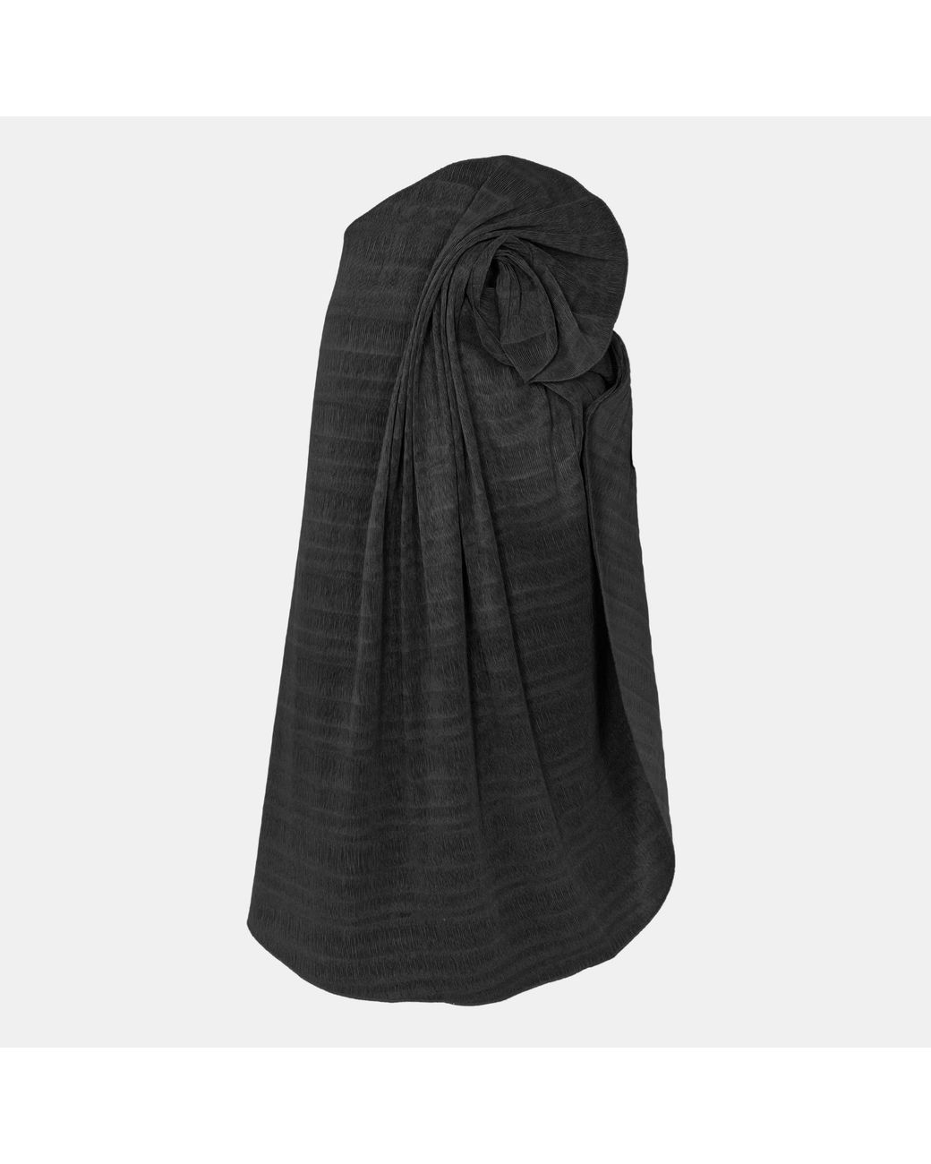 Magda Butrym Black Textured Fringe Midi Skirt