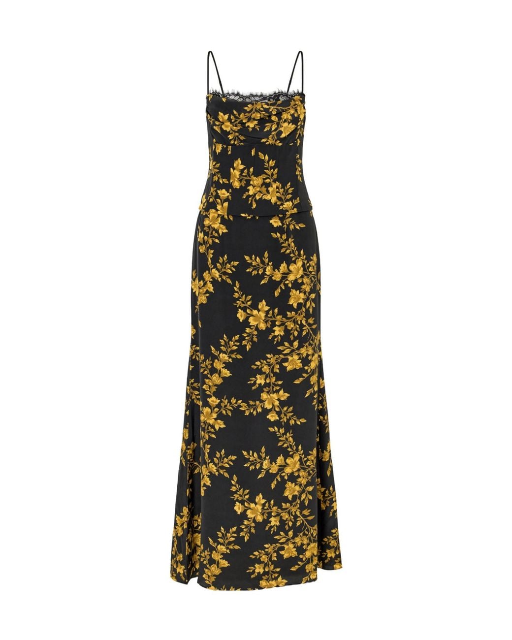 Rebecca Vallance Multicolor Floral-Print Silk-Crepe De Chine Gown