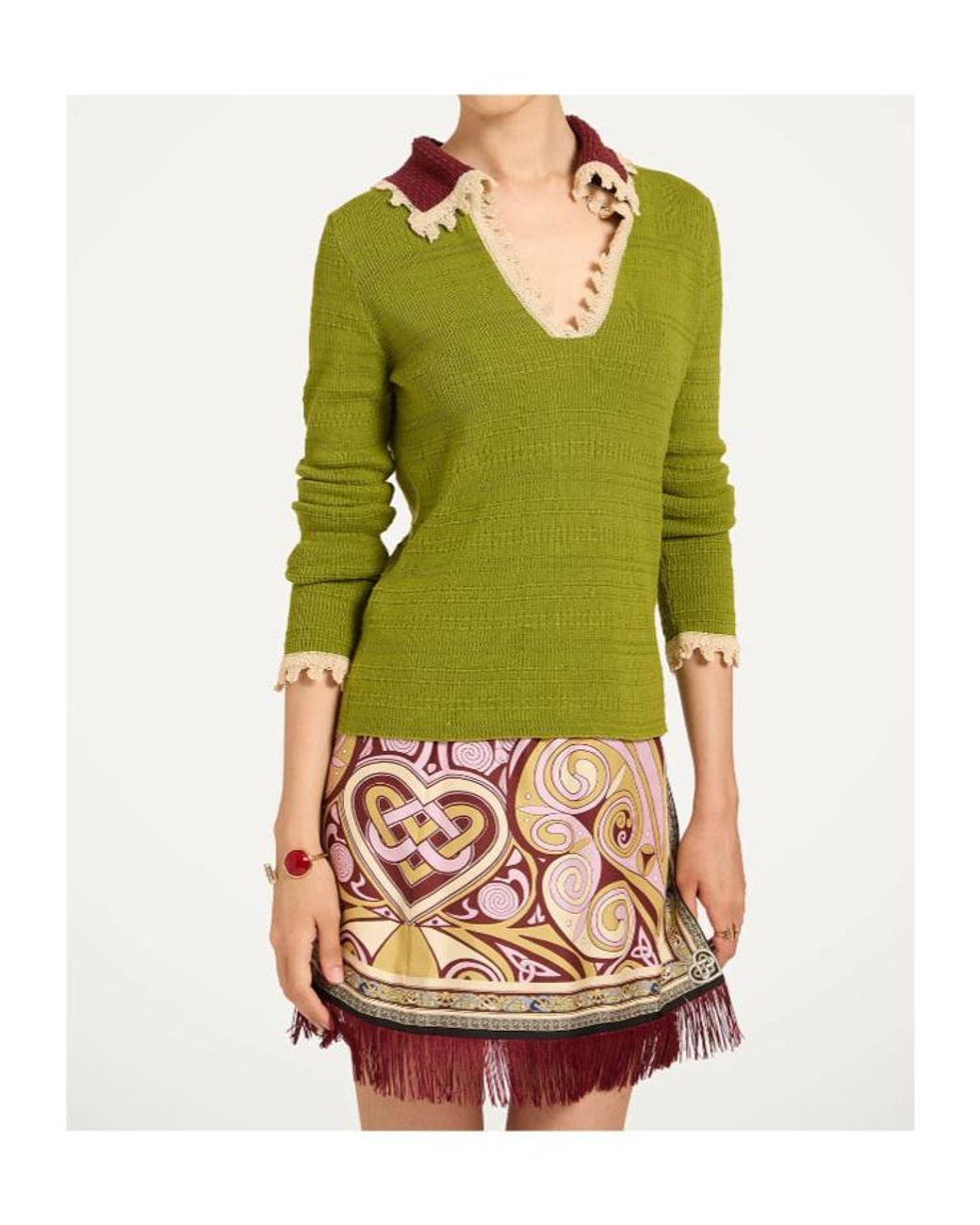 LaDoubleJ Green Picket Polo Jumper