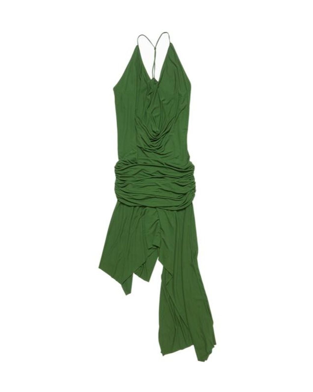 Acne Green Dikata Draped Midi Dress