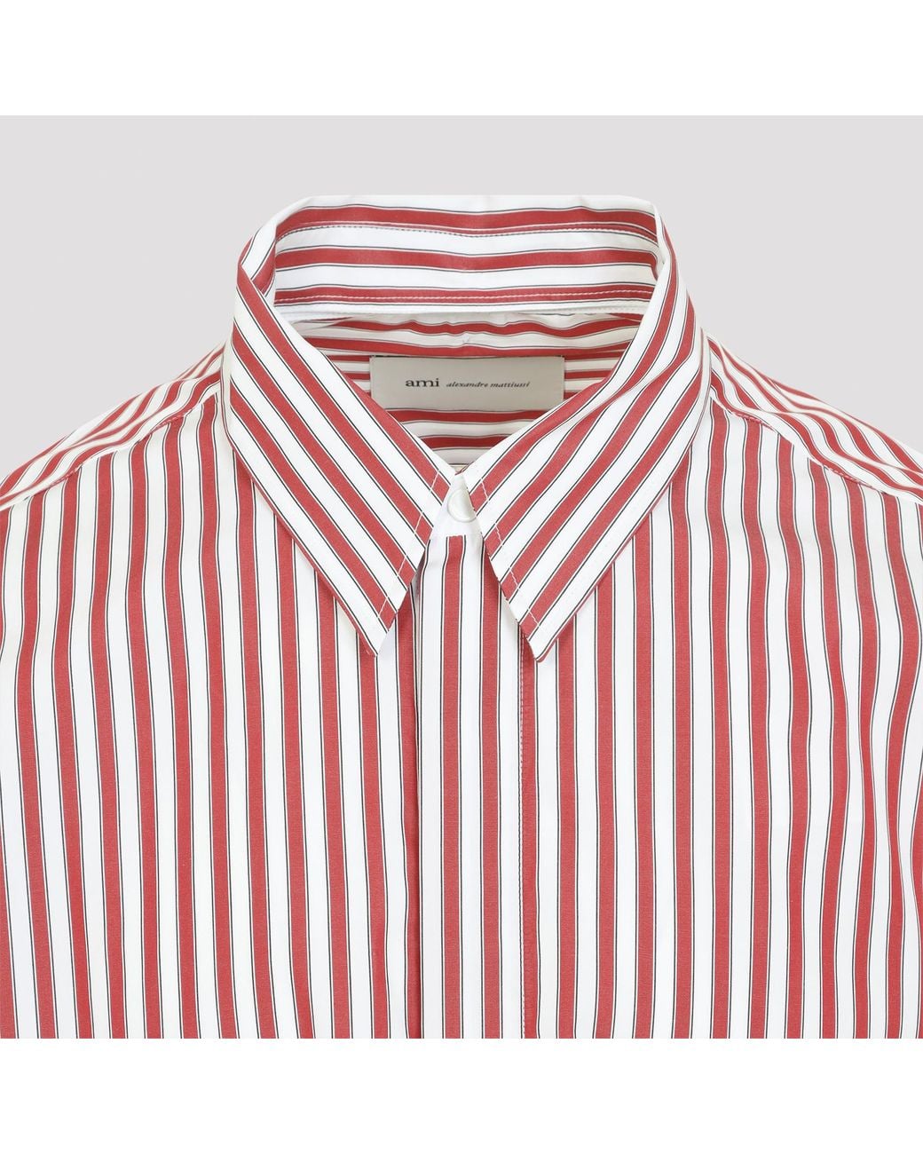 AMI Pink Ami Oversized Striped Shirt for men