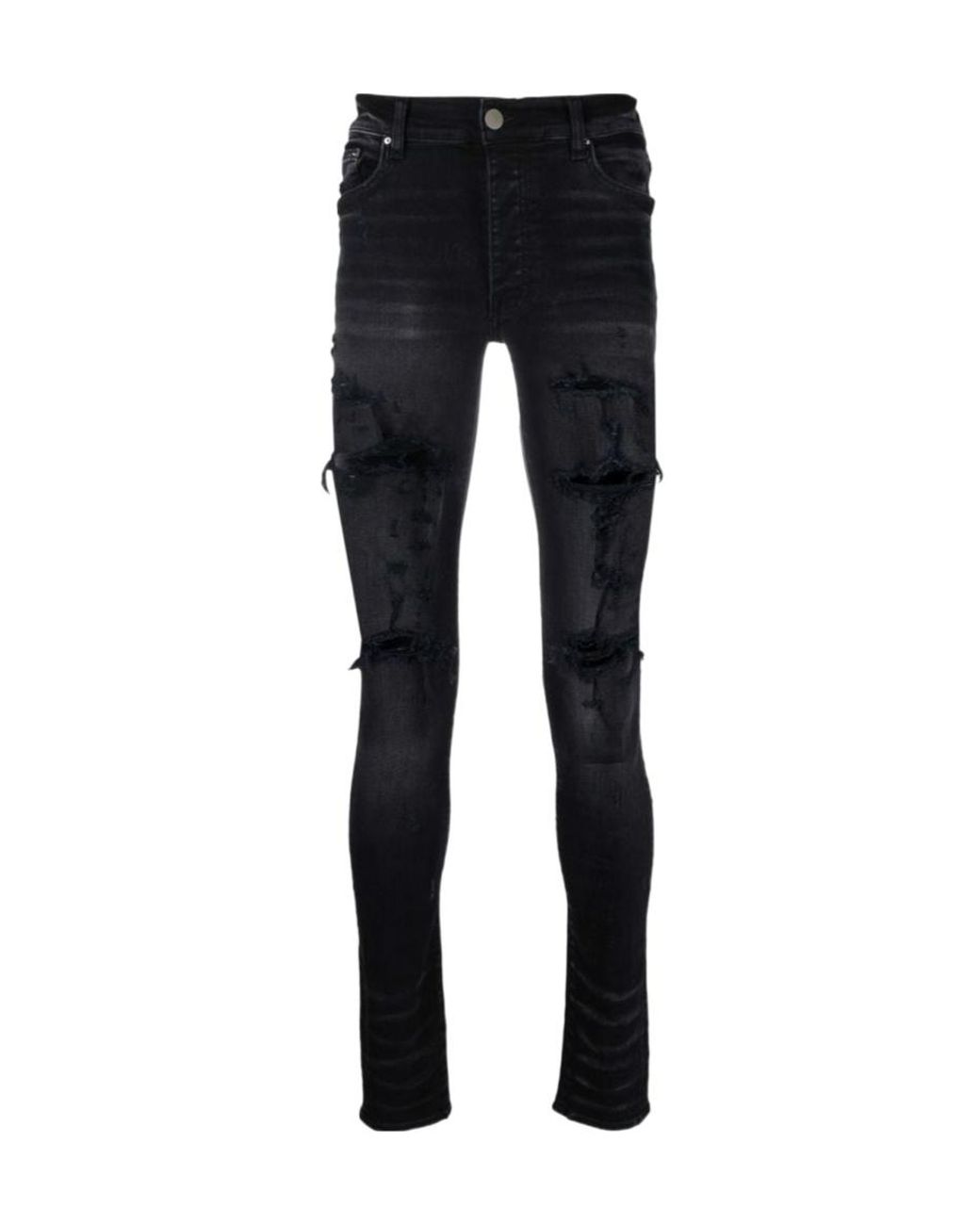 Amiri Black Distressed Skinny Jeans for men