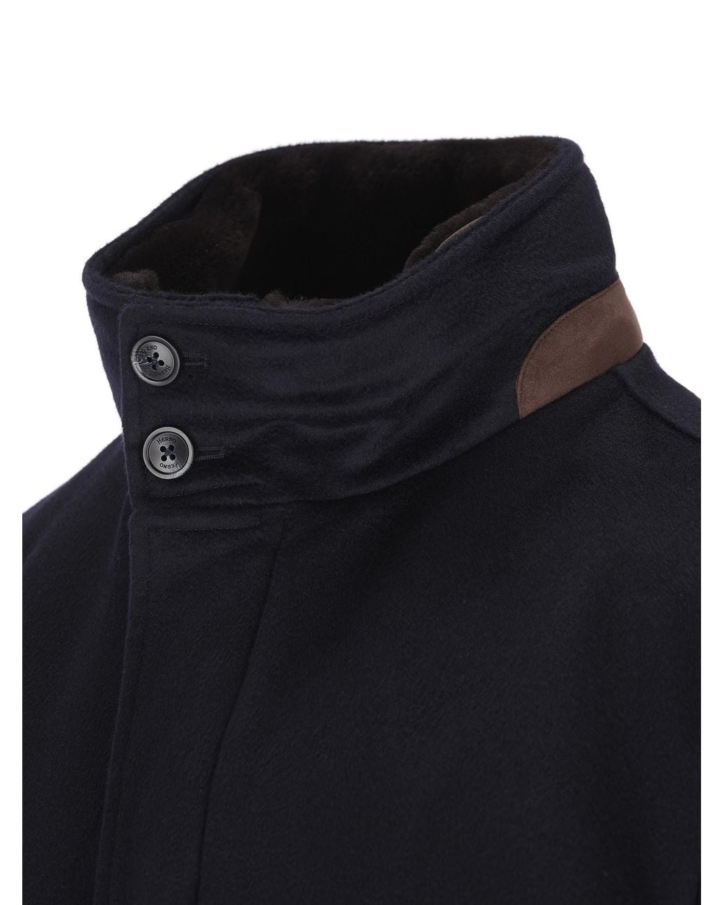 Herno Blue Long-Sleeved Button-Up Jacket for men
