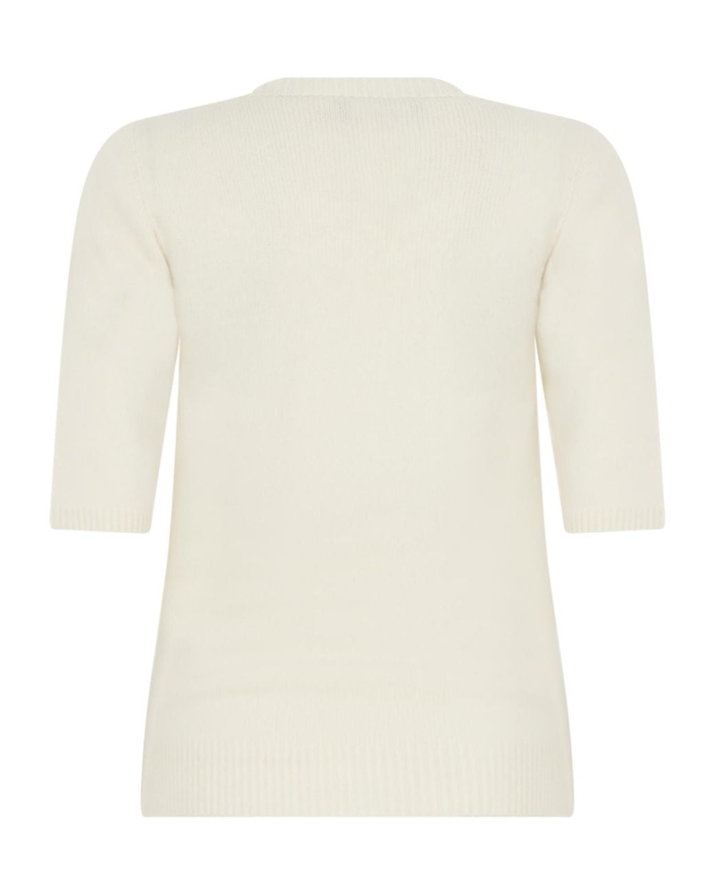 Fabiana Filippi White Embellished Short-Sleeve Knitted Top