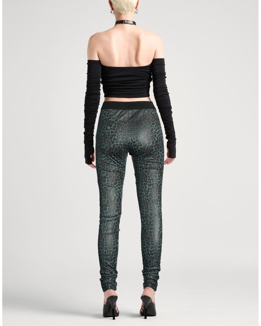 DIESEL Gray Leopard Print Skinny Pants