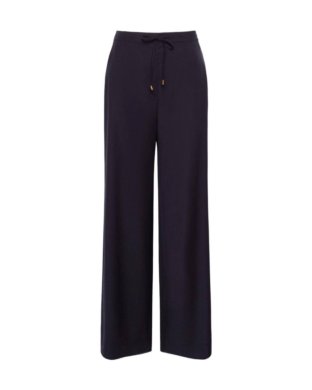 Max Mara Blue Studio Drawstring Wide-Leg Pants