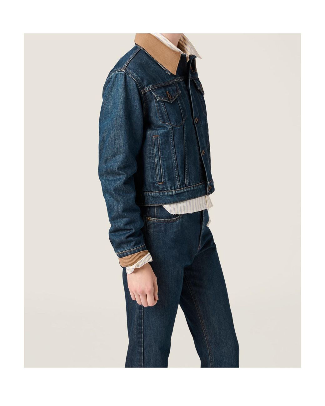 Miu Miu Blue Button-Up Denim Jacket