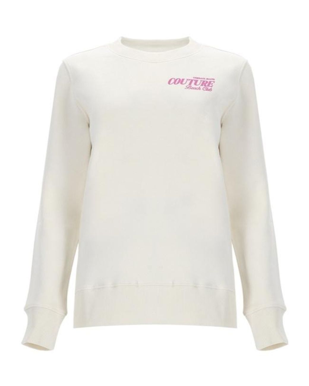 Versace White Jeans Couture Beach Club Logo Sweatshirt