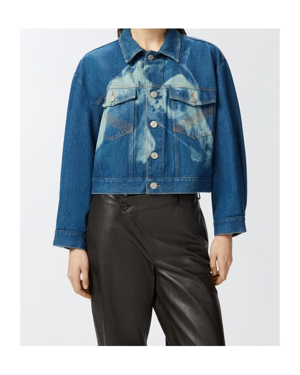 Pinko Blue Horse-Print Denim Jacket