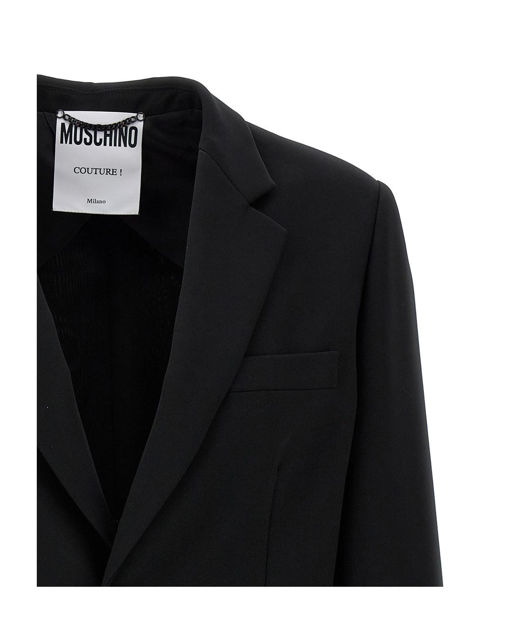 Moschino Black Single-Breasted Martingale Blazer