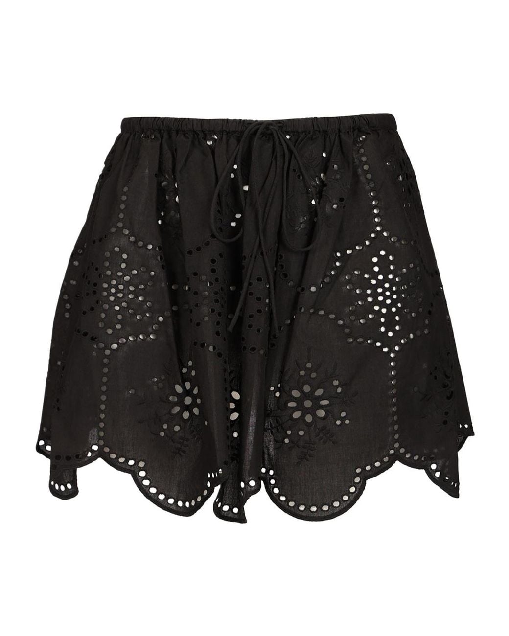 Matteau Black Broderie Embroidered Mini Skirt