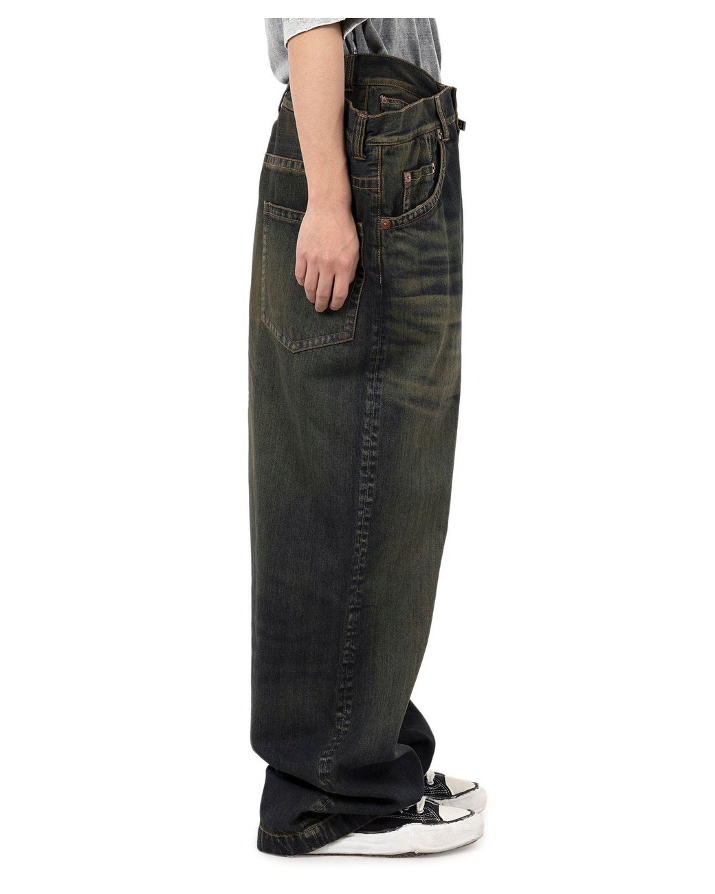 Maison Mihara Yasuhiro Black Layered Jeans for men
