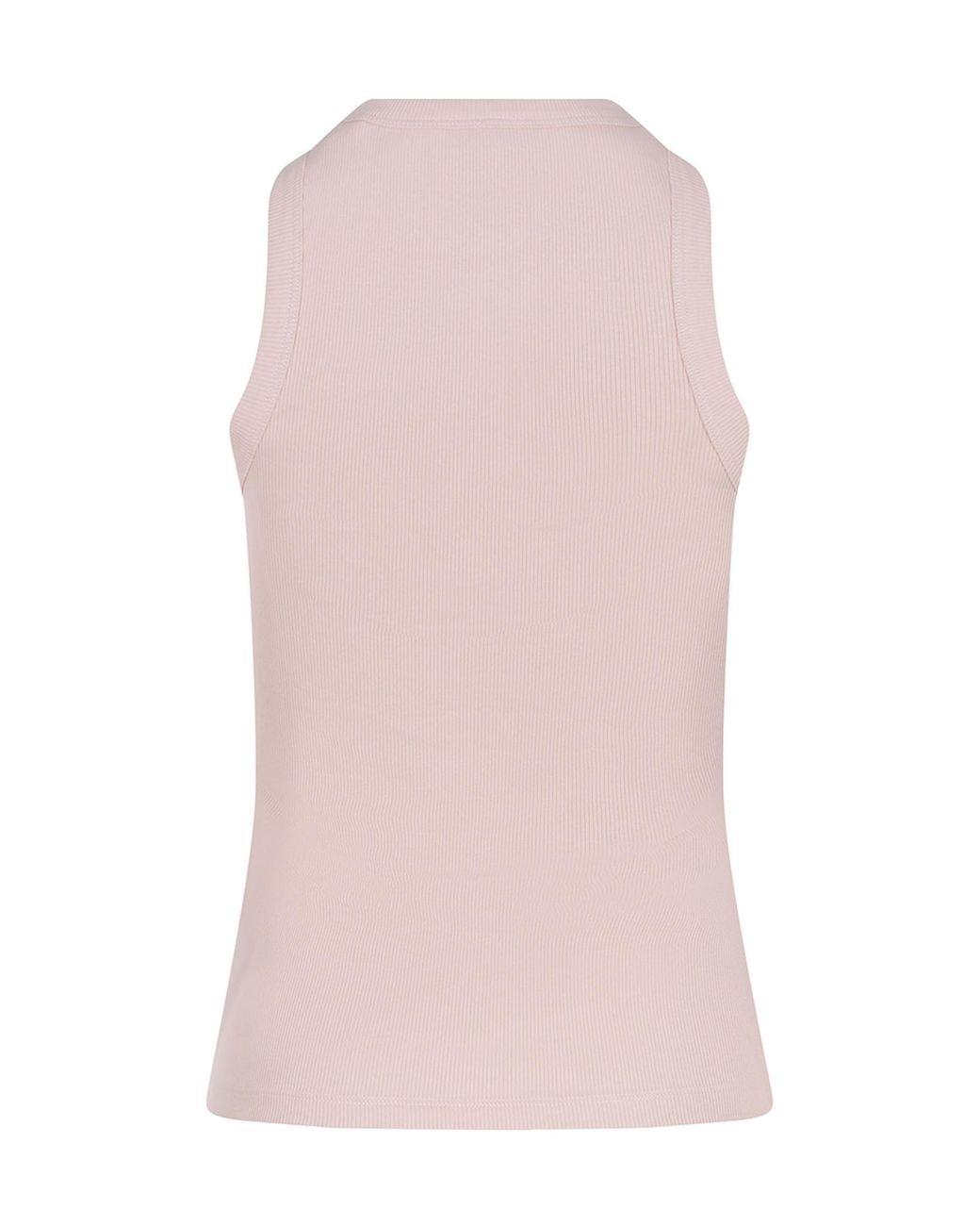 Dondup Pink Ribbed Logo Tank Top
