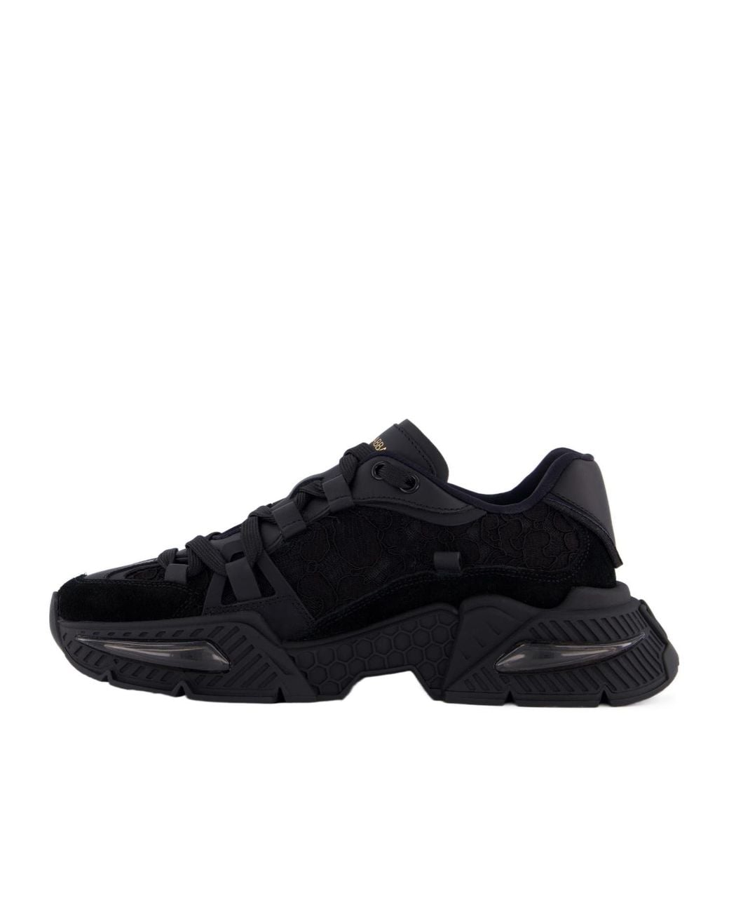 Dolce & Gabbana Black Airmaster Lace-Detailed Sneakers