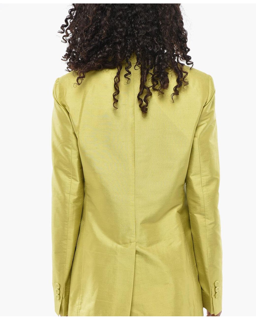 Max Mara Yellow Veranda Covered-Button Blazer