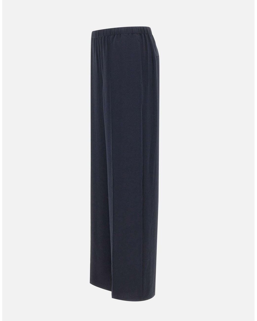 Vince Blue Pleated Wide-Leg Pants