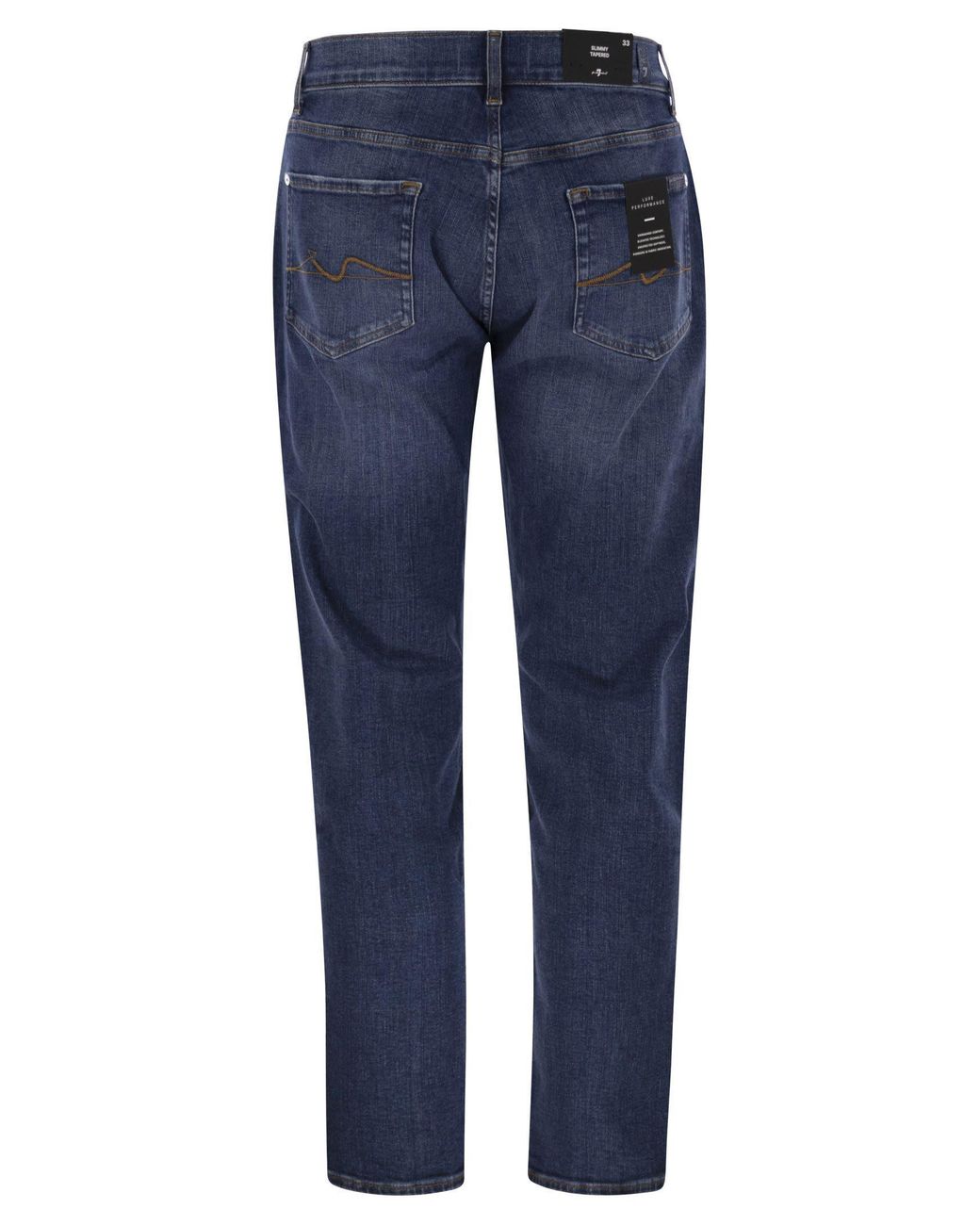 7 For All Mankind Blue Slimmy Tapered Jeans for men