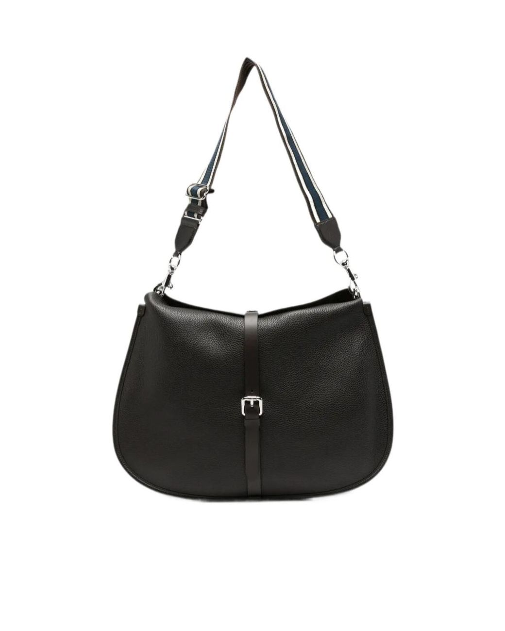 Etro Black Maxi Tumbled Leather Pony Bag for men