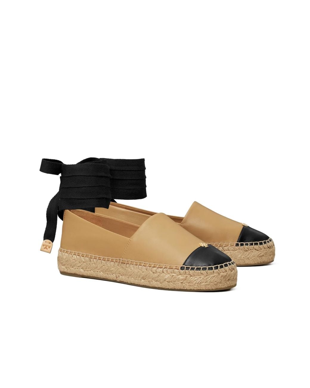 Tory Burch Black Cap-Toe Espadrilles