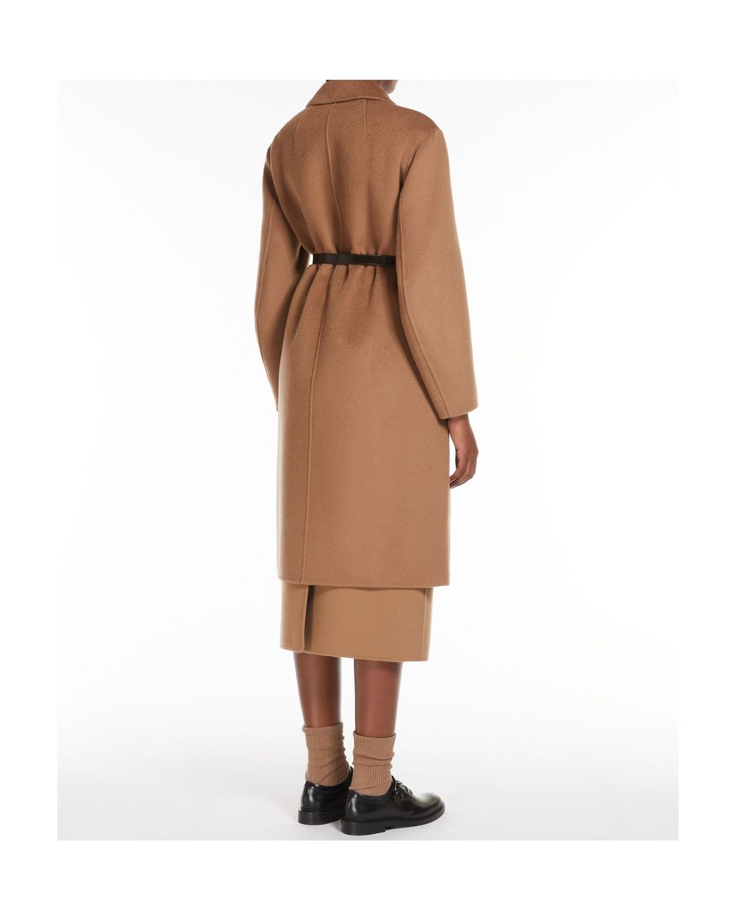 Max Mara Brown Wool Cashmere Medium Long Coat